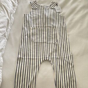 Navy Striped Kids Overalls